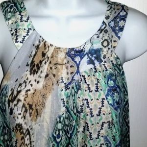 New Simply Noelle Calypso Boho Maxi Dress size s/m Lined Sheer bottom